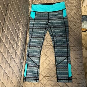 5/$100 Lululemon Blue Striped Crops